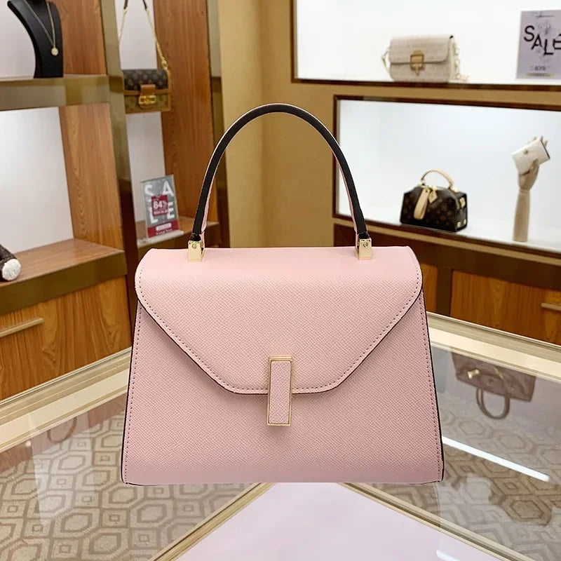 Sac à Main Femme en PU – Satchel Bandoulière Épaule | 7 Coloris | 2 Tailles | Rose, Bleu, Noir, Blanc...