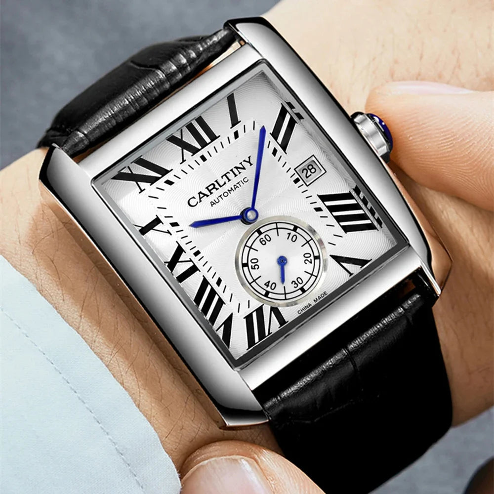 Montre Automatique Homme Rigas – Carrée Acier 316L Mouvement Seagull Verre Saphir 50m – CLEVI Paris