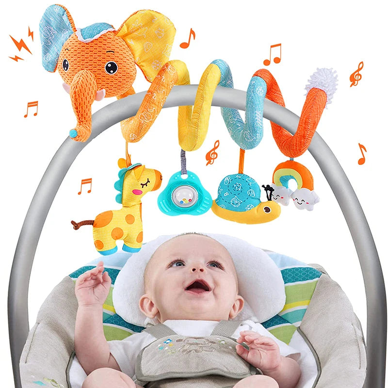 Jouet Sensoriel Bébé Spirale Peluche Animaux Musical Poussette Siège Auto QWZ – CLEVI Paris