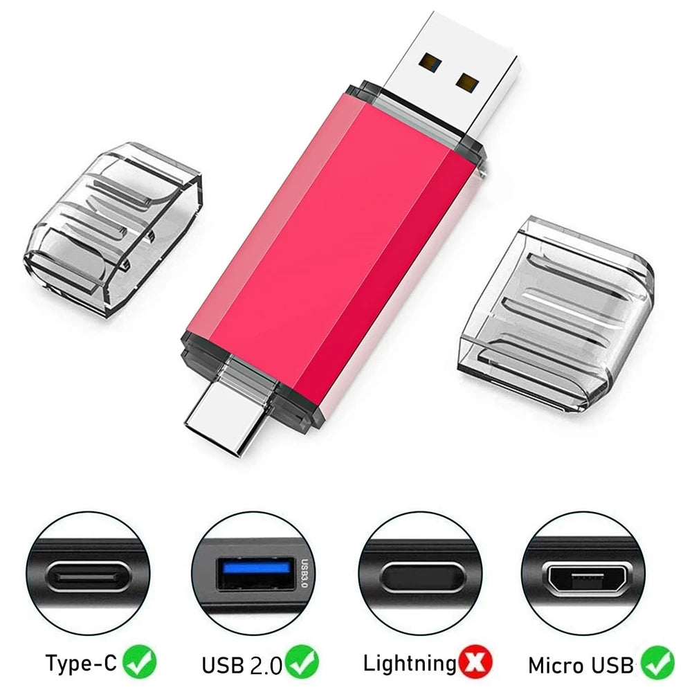 Clé USB 3.1 OTG BiNFUL Type-C iPhone 32Go à 2To Porte-Clés 4 Coloris – CLEVI Paris