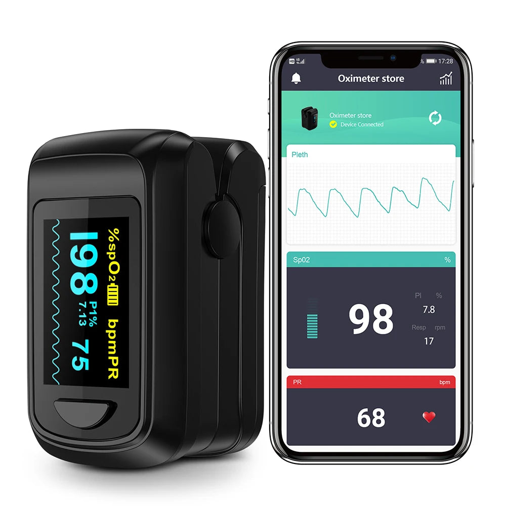 Oxymètre de Doigt Bluetooth OLED SpO2 PI Pouls App HealthTree – CLEVI Paris