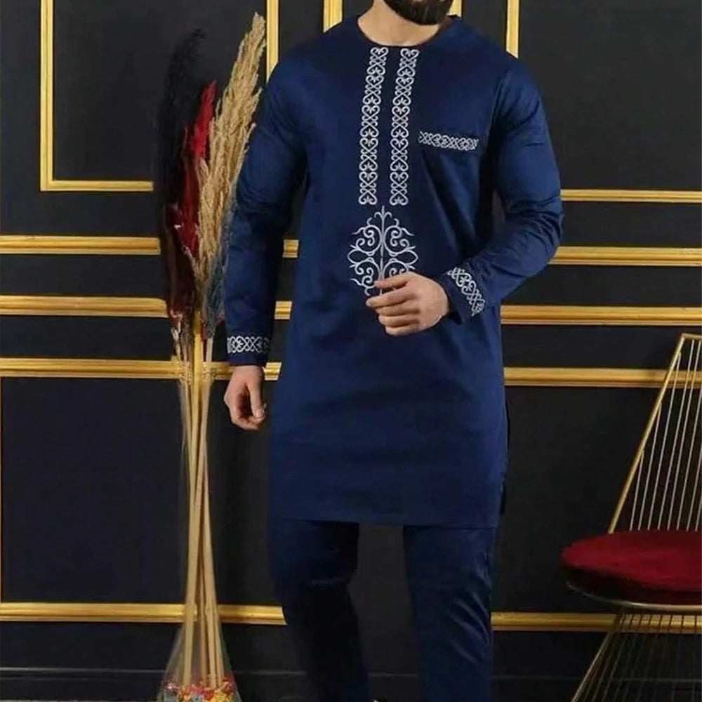 Ensemble Deux Pièces Kaftan Homme Brodé – CLEVI Paris