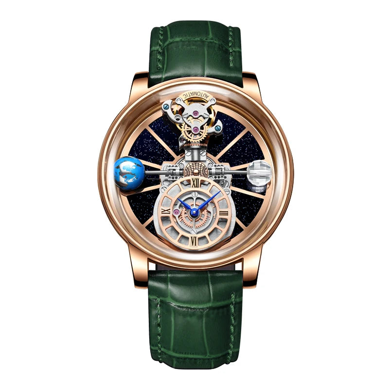 Montre Homme HAEMMER 5015 – Quartz Luxe, Verre Saphir, Bracelet Cuir, Boîtier Acier 45mm