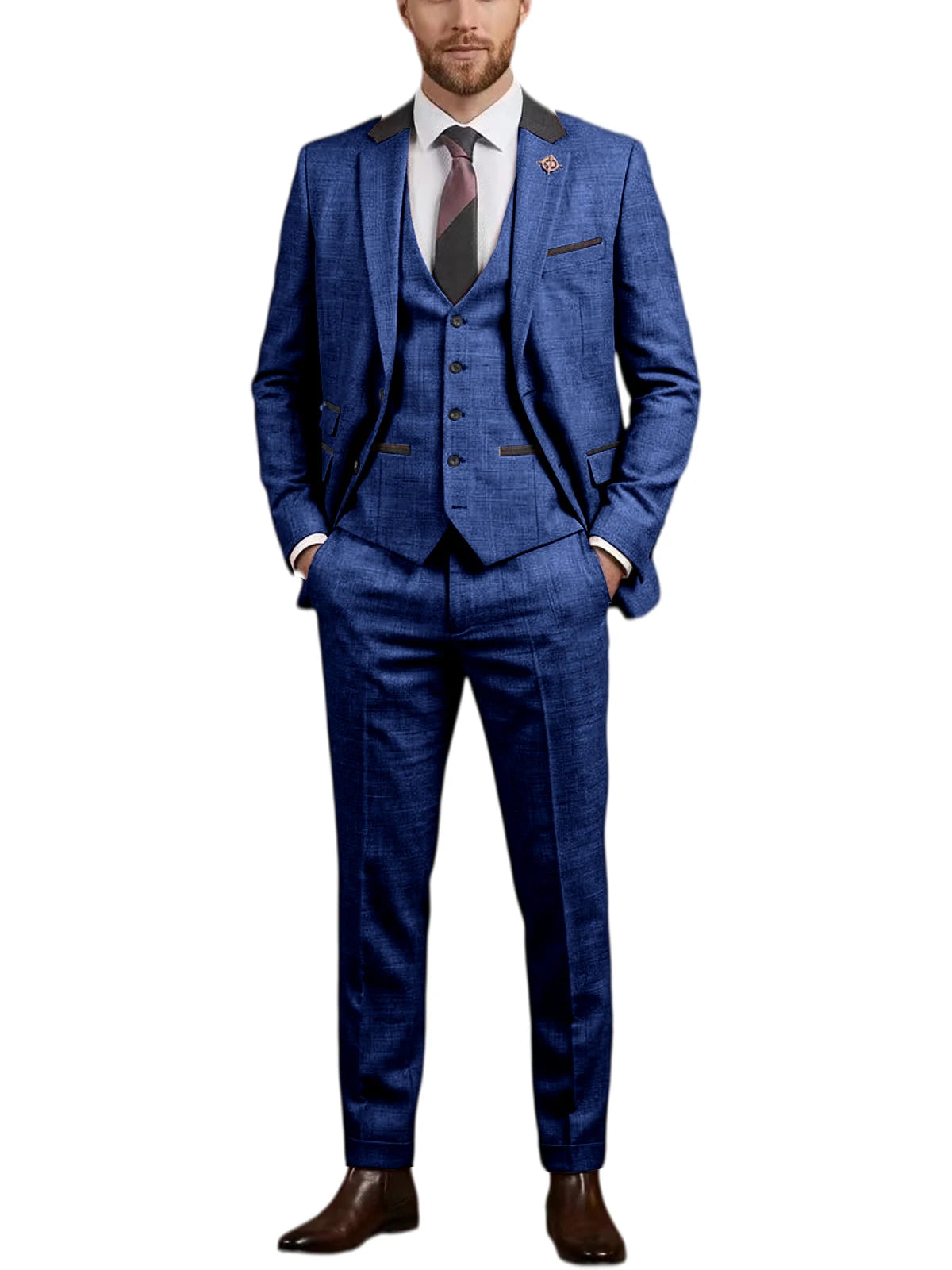 Costume homme 3 pièces en lin mélangé – CLEVI Paris