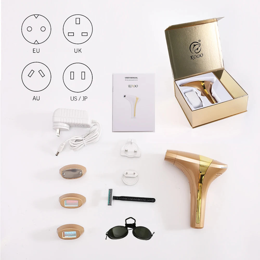 Épilateur IPL KODO 4-en-1 Visage & Corps Lumière Pulsée Sans Douleur – CLEVI Paris