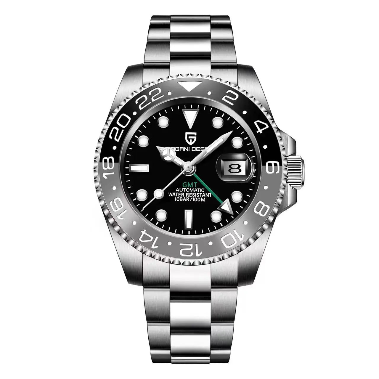 Montre Homme Pagani Design PD-1662 Automatique GMT Verre Saphir Étanche 10 Bars Acier Inoxydable – CLEVI Paris