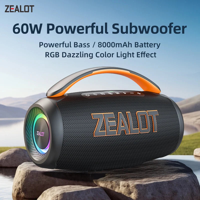 ZEALOT P12 Enceinte Bluetooth Portable 60W Waterproof IPX6 – CLEVI Paris