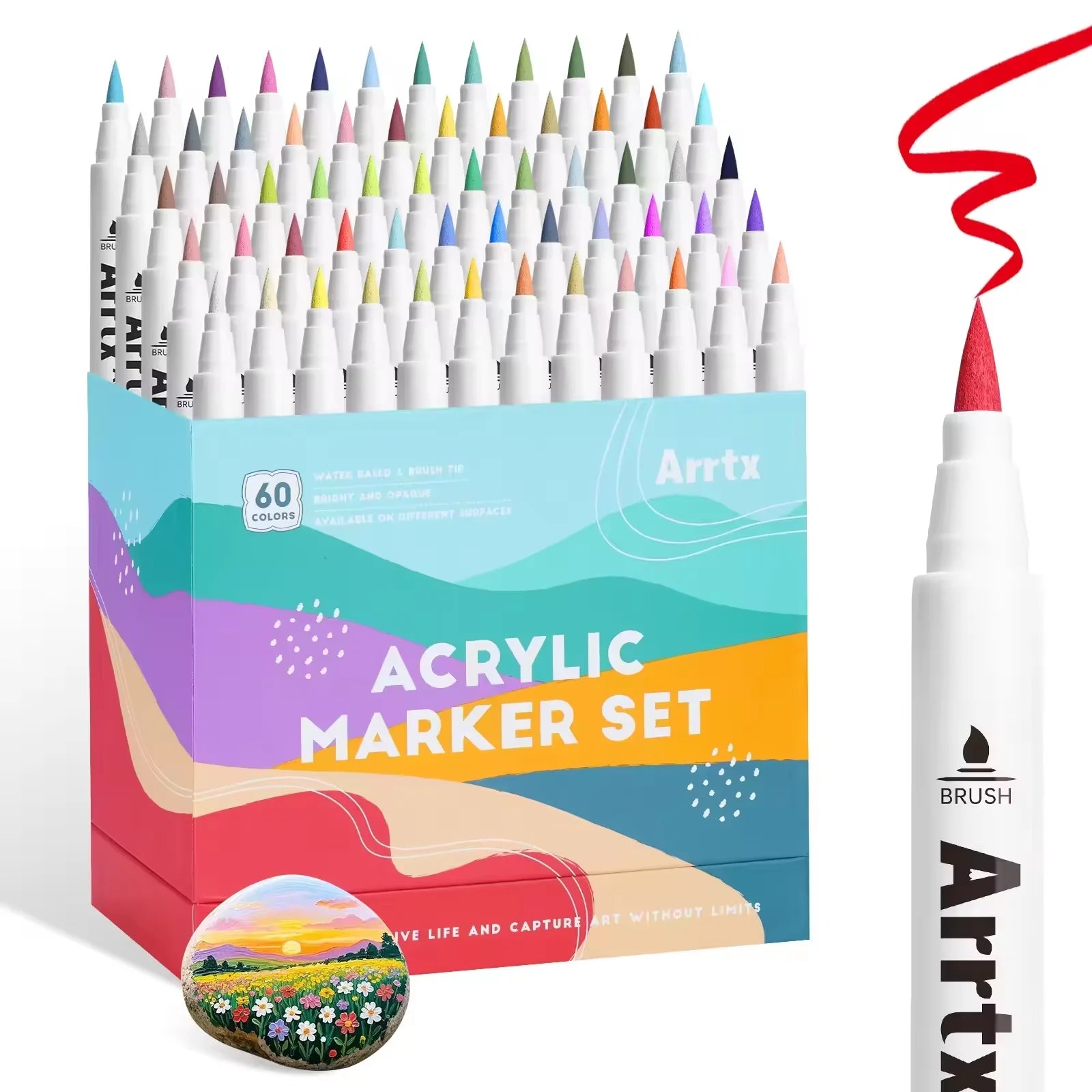 Marqueurs Acryliques Arrtx Pointe Pinceau – 30 à 90 Couleurs, Multi-Surfaces – CLEVI Paris