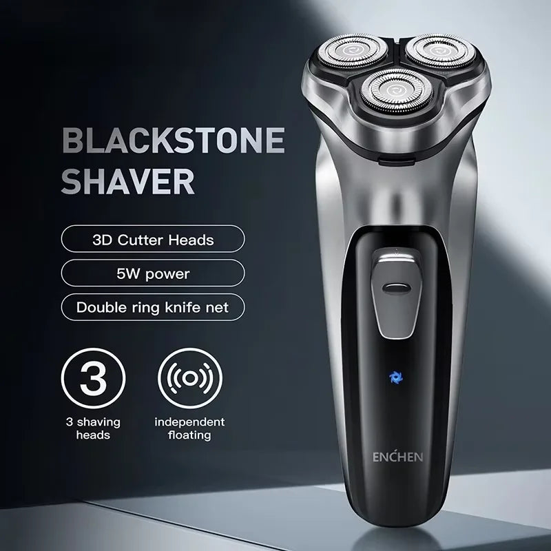 Rasoir Rotatif Électrique Homme ENCHEN Blackstone | 3D Tête Flottante USB Charge Rapide – CLEVI Paris