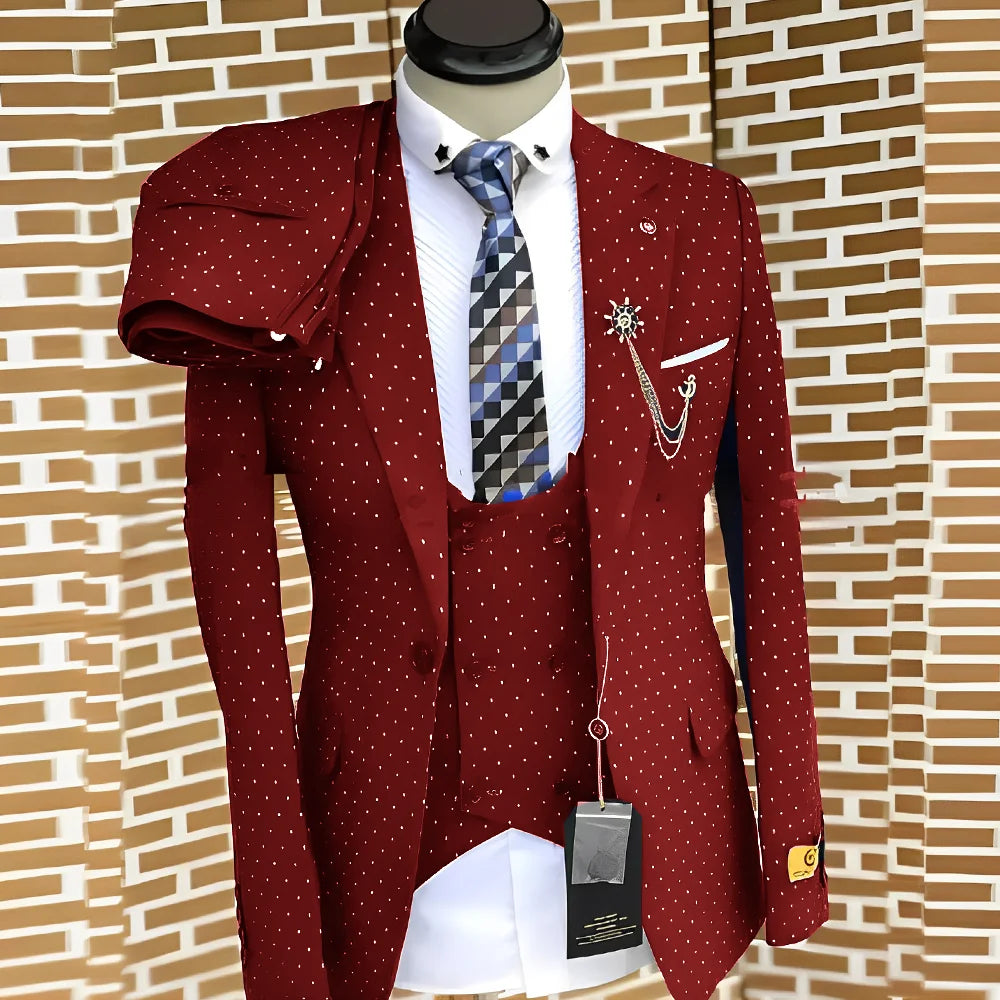 Costume homme 3 pièces à pois – CLEVI Paris