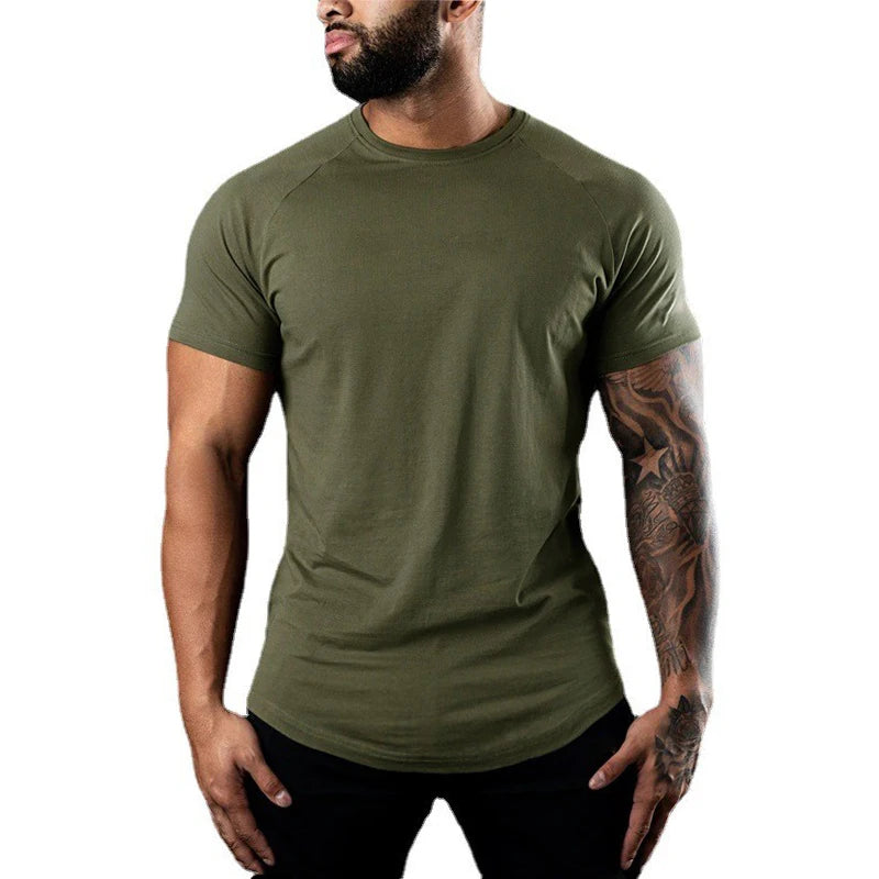 T-Shirt Homme Coton Col Rond Manches Courtes Slim Fit Sport Fitness Gym 6 Coloris – CLEVI Paris