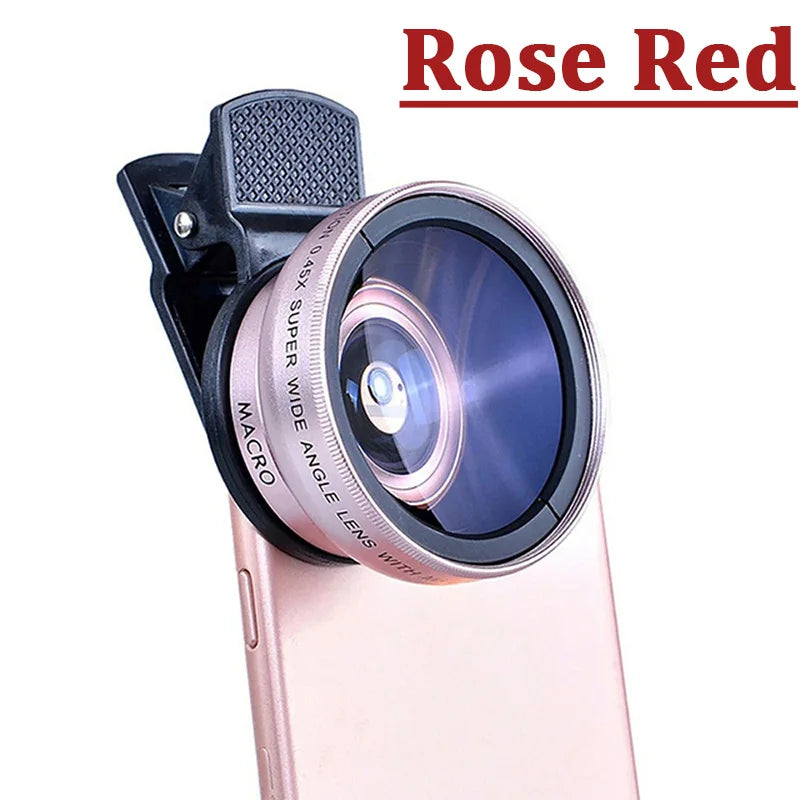 Kit Objectifs 2-en-1 Smartphone – Grand Angle 0,45x & Macro, Clip Universel, Compatible iPhone & Android – CLEVI Paris