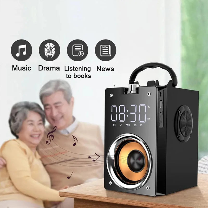 Enceinte Bluetooth HiFi 2.1 en Bois – Subwoofer, Radio FM, Carte TF, App | Suptmv