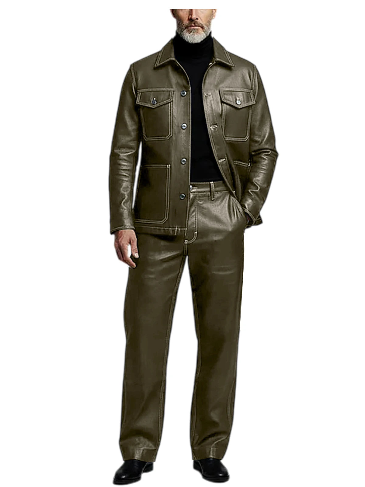 Ensemble Cuir PU Homme 2 Pièces – CLEVI Paris