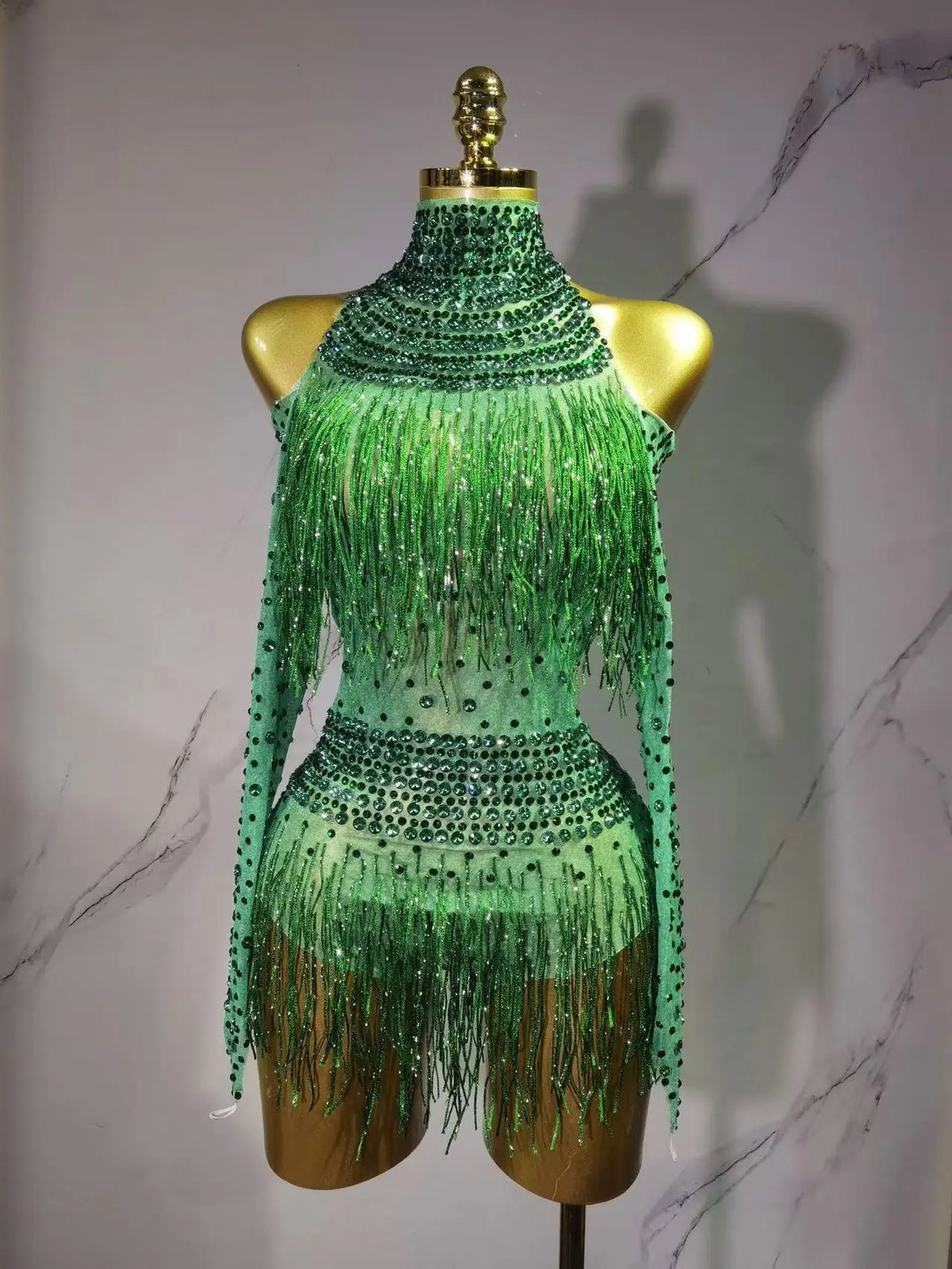 Justaucorps de scène à franges femme – CLEVI Paris