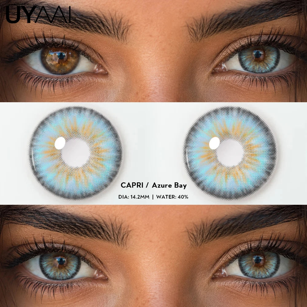 Lentilles de Contact Colorées UYAAI Siri & Capri | 12 Couleurs | Port Annuel – CLEVI Paris