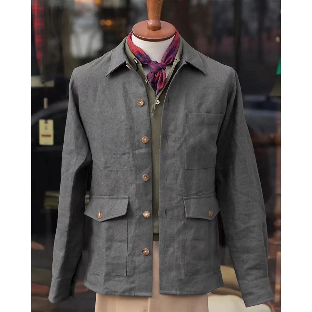 Veste Safari Homme Coton et Lin – CLEVI Paris