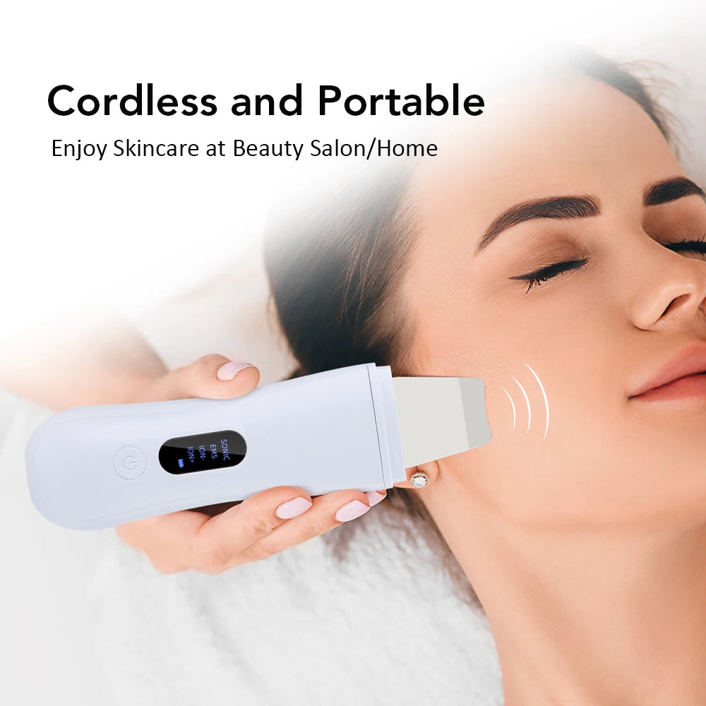 Spatule Ultrasonique Nettoyante Visage | Anti-Points Noirs & Lifting EMS