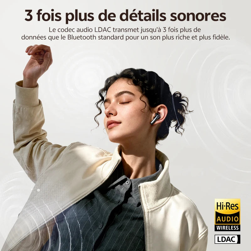 Écouteurs QCY AilyBuds E50 ANC LDAC Hi-Res BT 6.0 – CLEVI Paris
