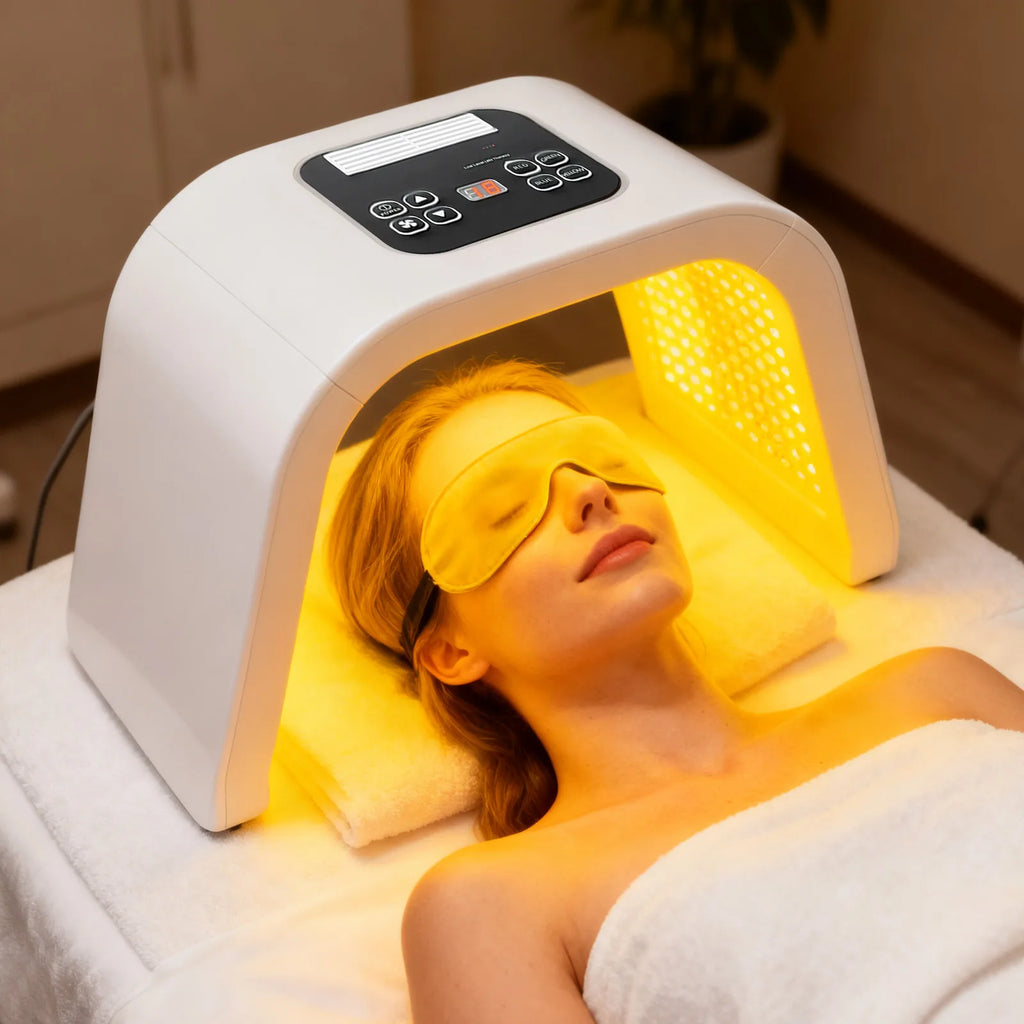 Masque LED Visage 7 Couleurs 287 LEDs Thérapie Lumineuse Anti-Âge Acné – CLEVI Paris