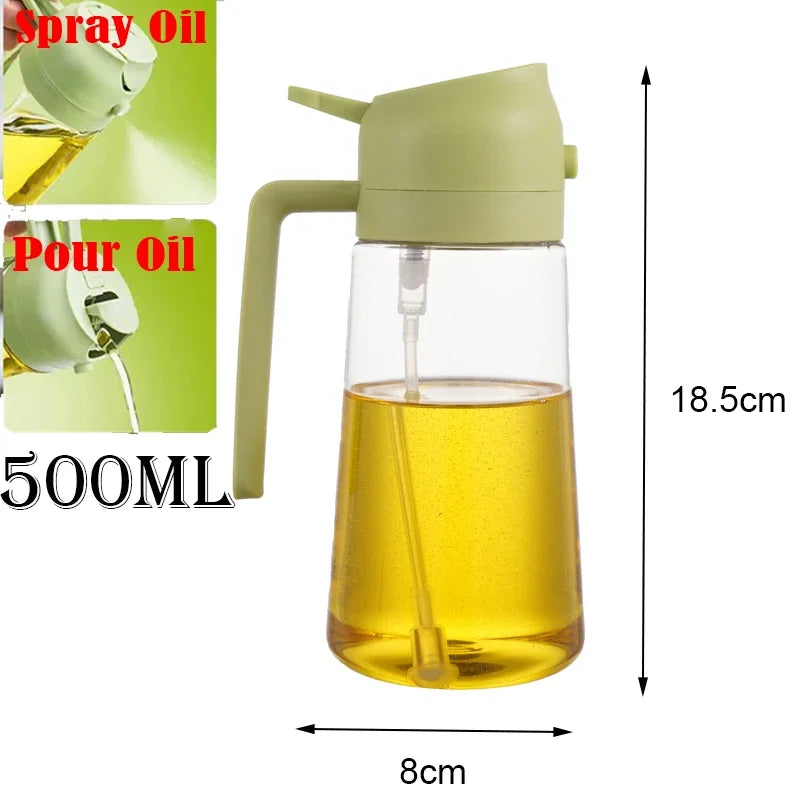 Vaporisateur d'Huile 2-en-1 Cuisine 500ml | Spray & Verseur Plastique – CLEVI Paris