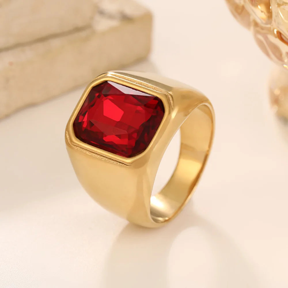 Bague homme carrée en acier et zirconium – CLEVI Paris