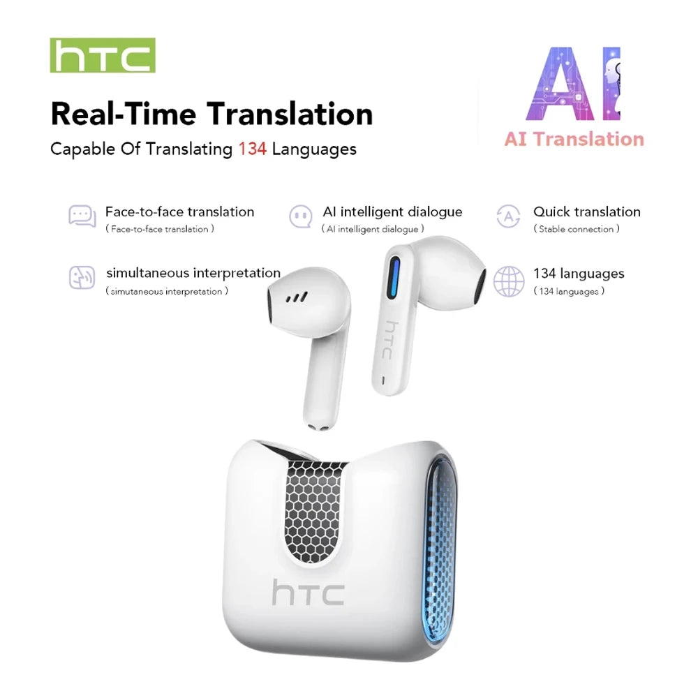 HTC NE49 Écouteurs Traducteur IA Bluetooth TWS – CLEVI Paris