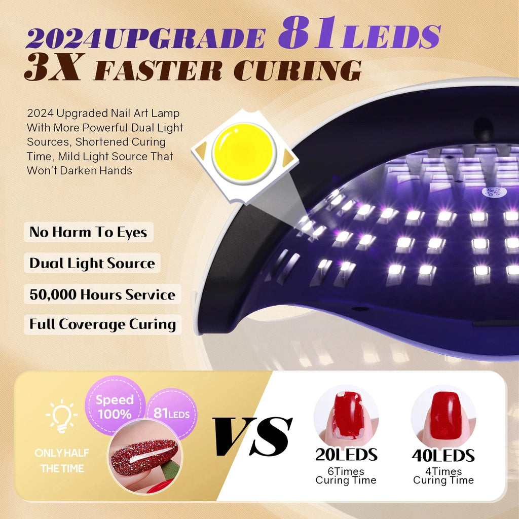 Lampe UV LED 81 LEDs Capteur Infrarouge Auto — 4 Minuteries, Mode Basse Chaleur, Gel | CLEVI Paris