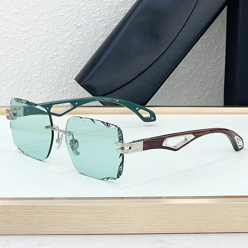 Lunettes de Soleil Homme Homotati Z154 – Sans Monture Acétate Artisanal Taillé Diamant UV400 – CLEVI Paris