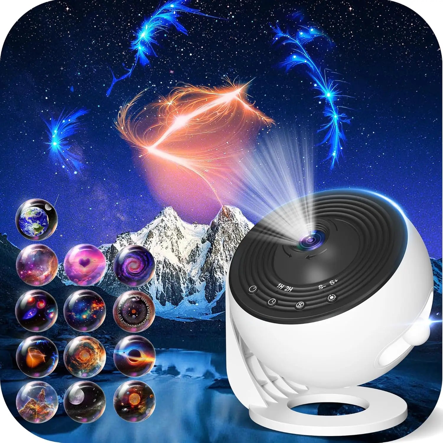 Projecteur Planétarium PRO 13-en-1 Aiopp – Rotation 360°, Voie Lactée HD, Brouillard & Timer – CLEVI Paris