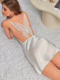 Nuisette Mini Satin Col V Dos Nu Nœud Papillon Croisé Femme Robe de Nuit Légère 6 Coloris S-XL – CLEVI Paris