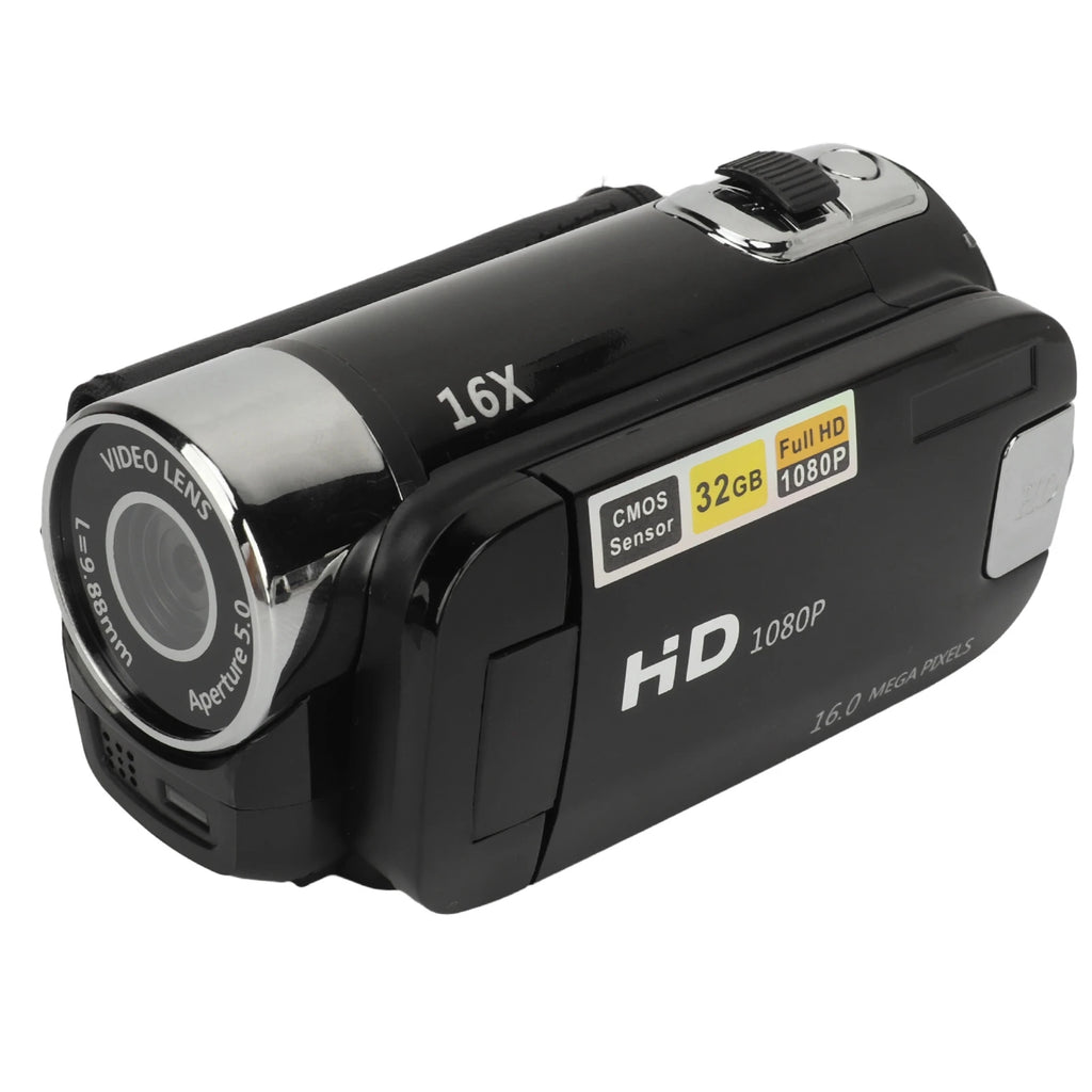 Caméra Numérique 1080p 16MP – Écran Rotatif 2,4", Zoom 16x, Lumière d’Appoint, Anti-Choc – CLEVI Paris