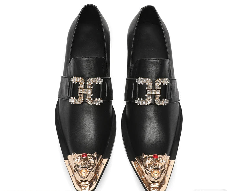 Chaussures Homme Cuir Graffiti Bout Métal Pointu Fashion – CLEVI Paris