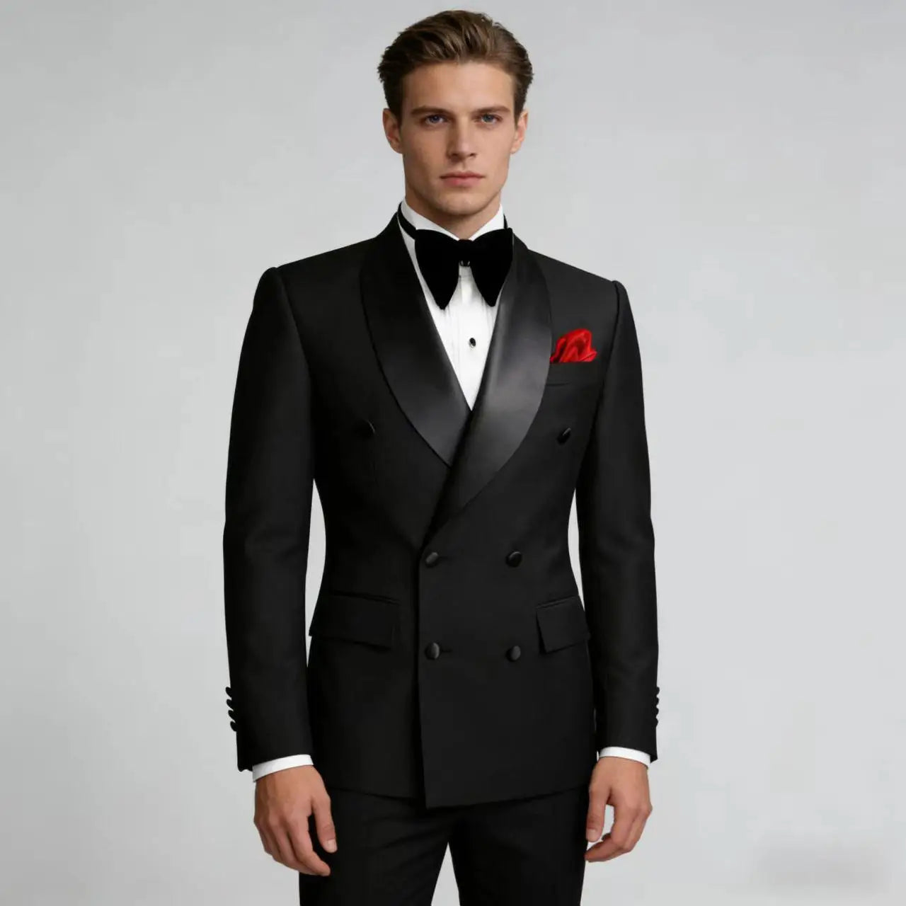 Costume Smoking Double Boutonnage Homme Slim Fit Châle Revers – CLEVI Paris