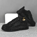 Sneakers Plateforme Homme Cuir Véritable & Strass – Style Punk Hip-Hop, Lacets – CLEVI Paris