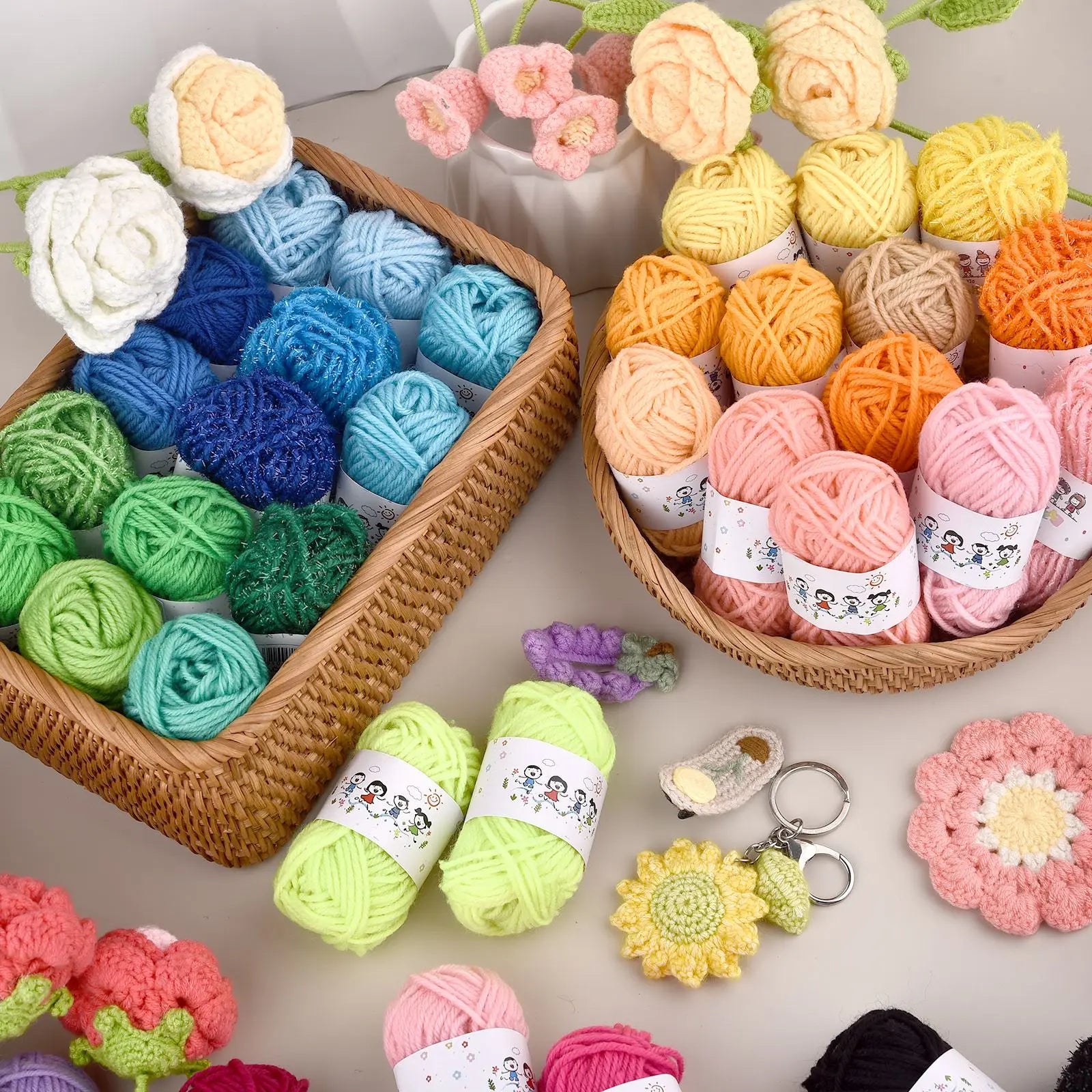 Set Fils Acryliques 12 Couleurs | Tricot, Crochet & Couture DIY, Pelotes 7g – CLEVI Paris