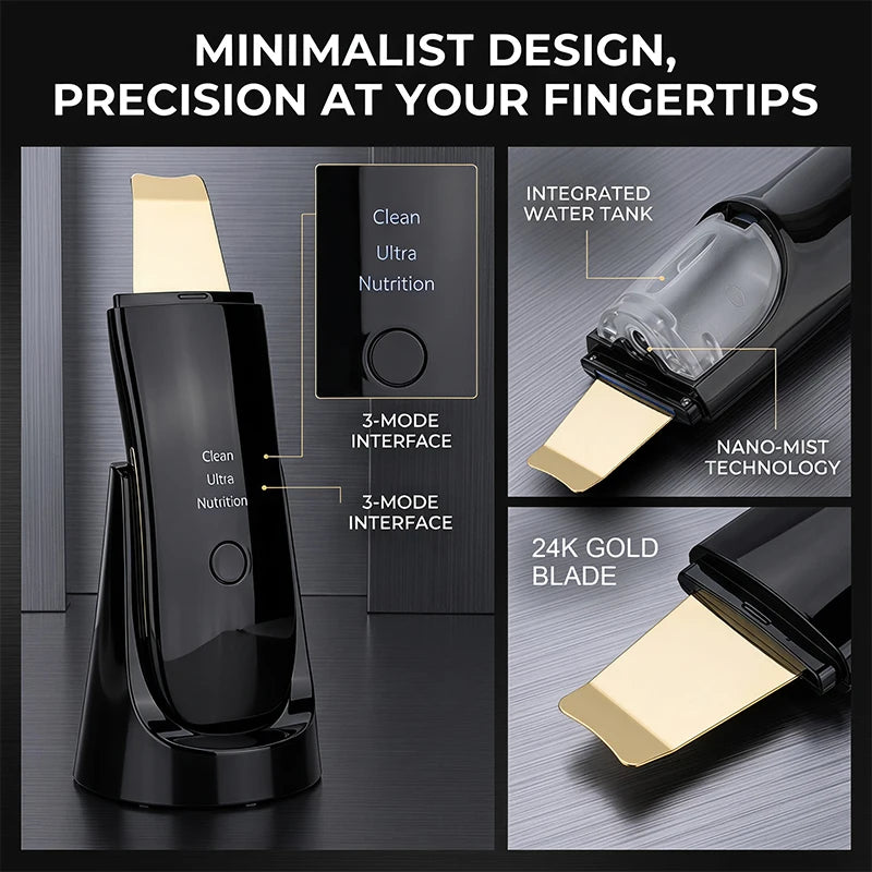 Spatule Ultrasonique Rechargeable Points Noirs & Peeling Visage – CLEVI Paris