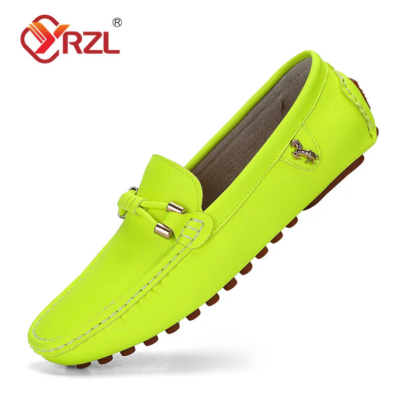 Mocassins Homme Cuir PU YRZL – Chaussures Plates Slip-On Respirantes Grande Taille 37-48 – CLEVI Paris