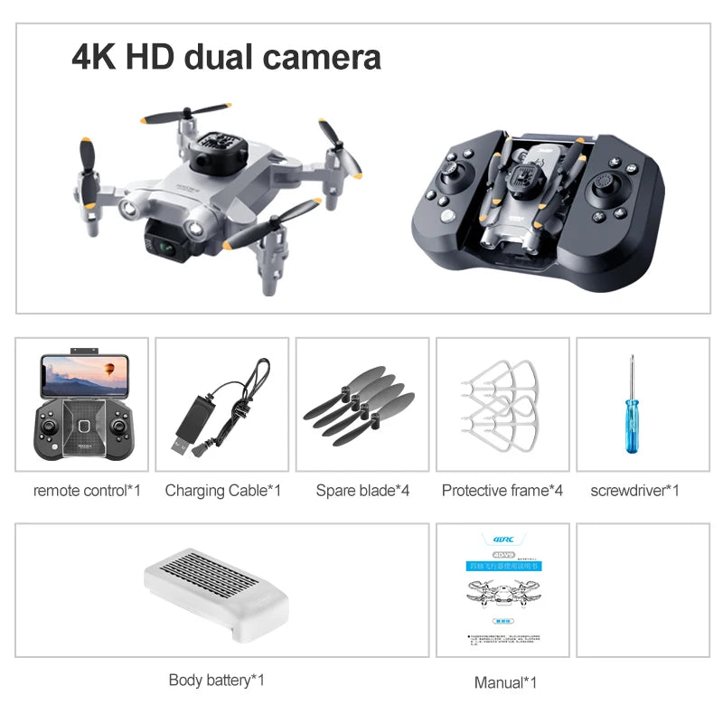 Mini Drone 4DRC V30 4K Double Caméra – Évitement d'Obstacles 5 Faces, FPV WiFi & Positionnement Optique – CLEVI Paris