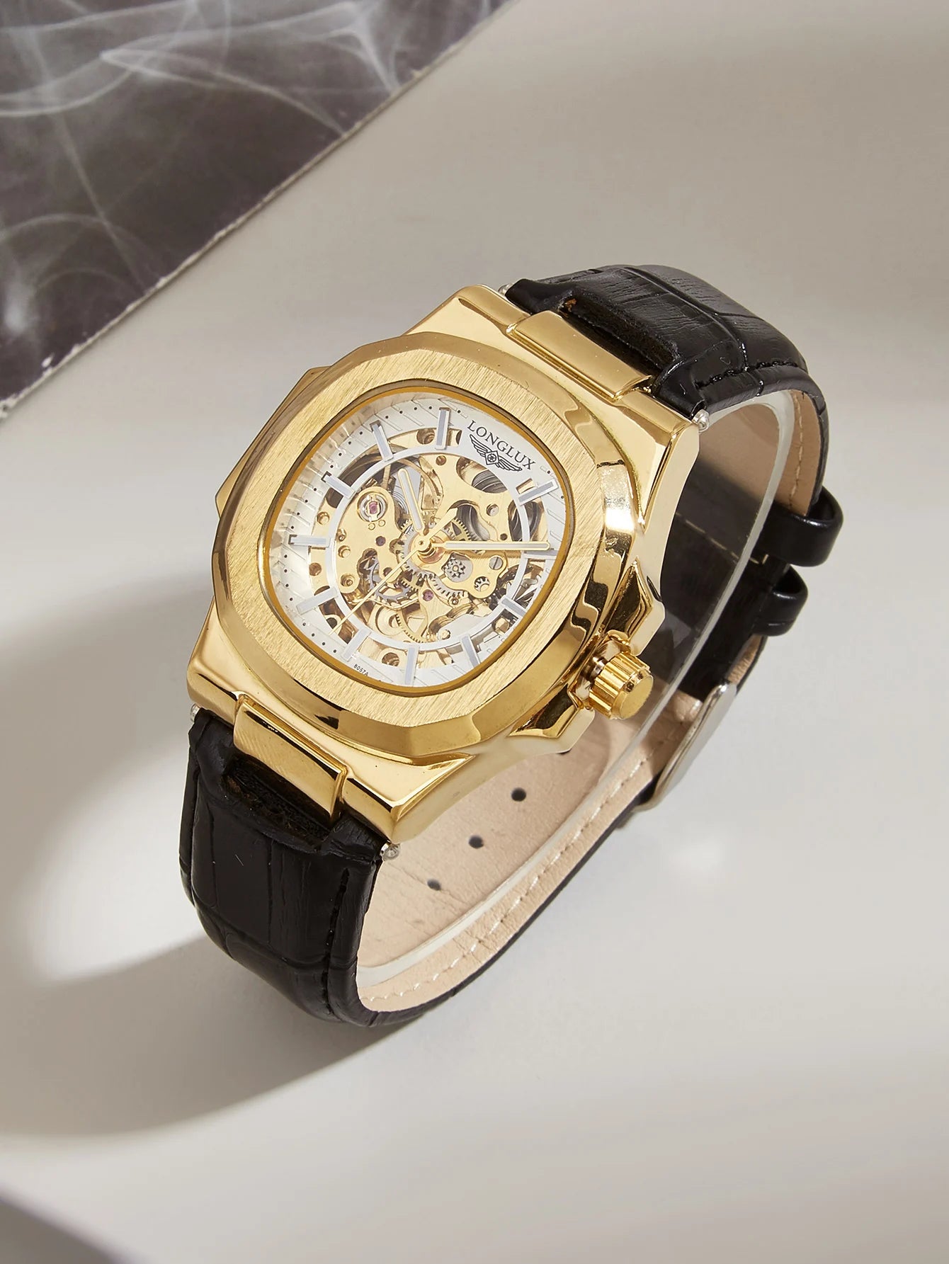 Montre Mécanique Homme LONGLUX 8057P – Squelette Automatique, Cuir & 7 Coloris