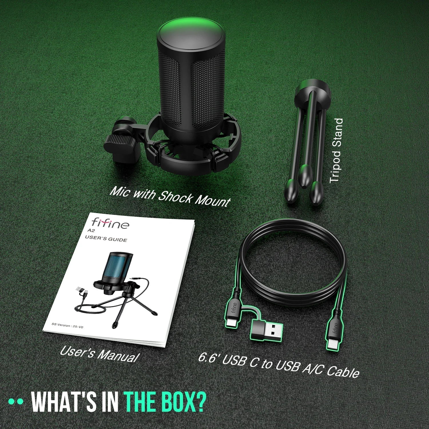 Microphone USB Gaming FIFINE AmpliGame A2 — RGB, Condensateur Cardioïde, Mute Tactile, Trépied | CLEVI Paris
