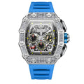 ONOLA ON6826D – Montre Automatique Homme | Diamants, Phase de Lune, Squelette, Étanche 3 Bar
