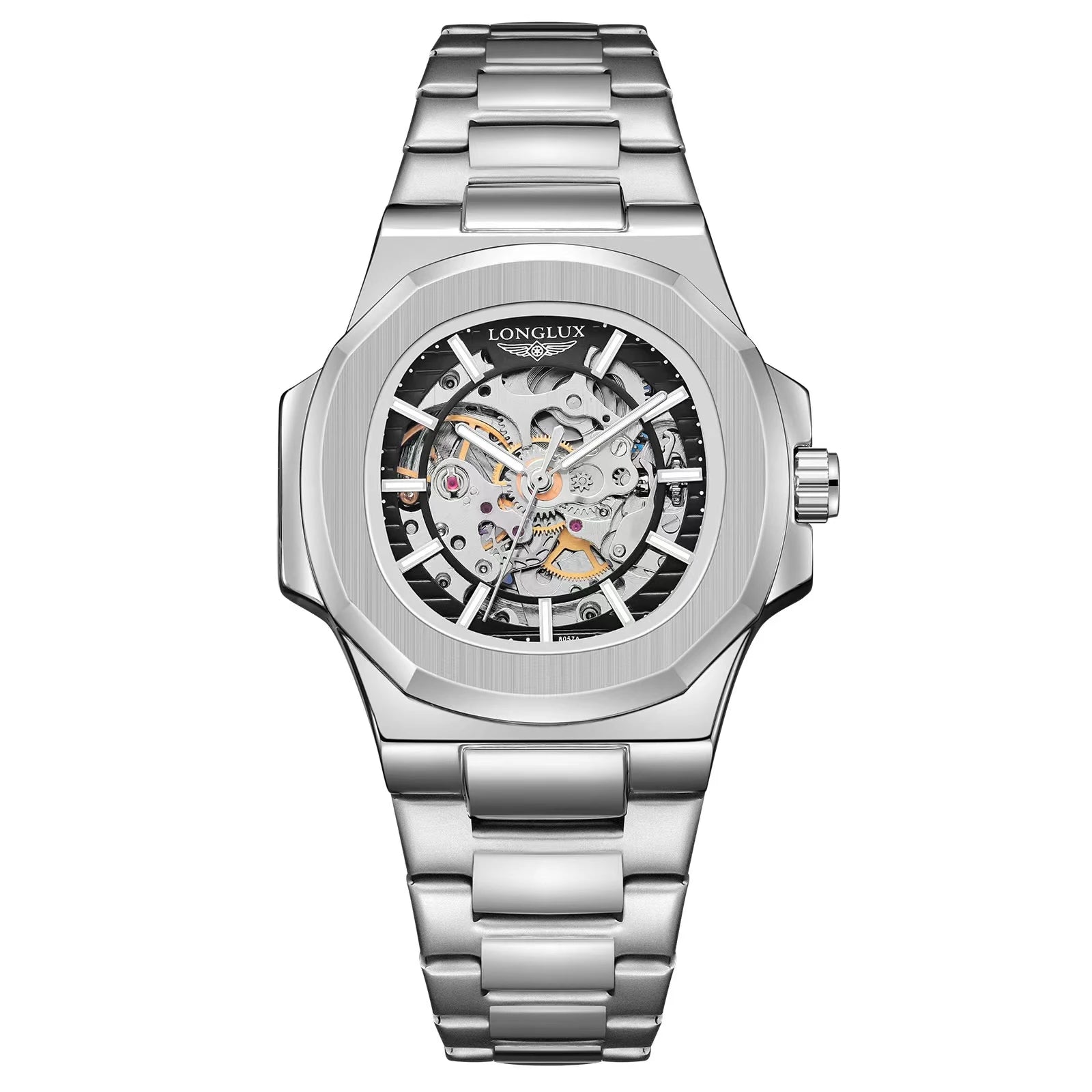 LONGLUX 8057G Montre Homme Automatique Squelette Bracelet Acier Inox Verre Hardlex 3 ATM Luxe 7 Coloris – CLEVI Paris