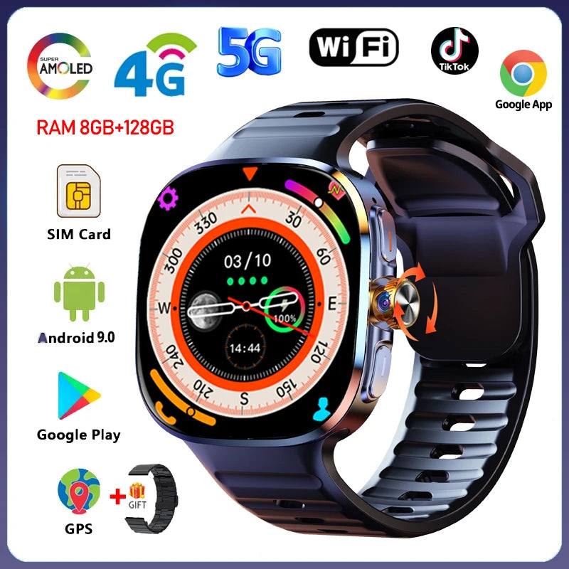 Montre 4G Android 9 AMOLED Caméra 13MP GPS 5 Jours – CLEVI Paris