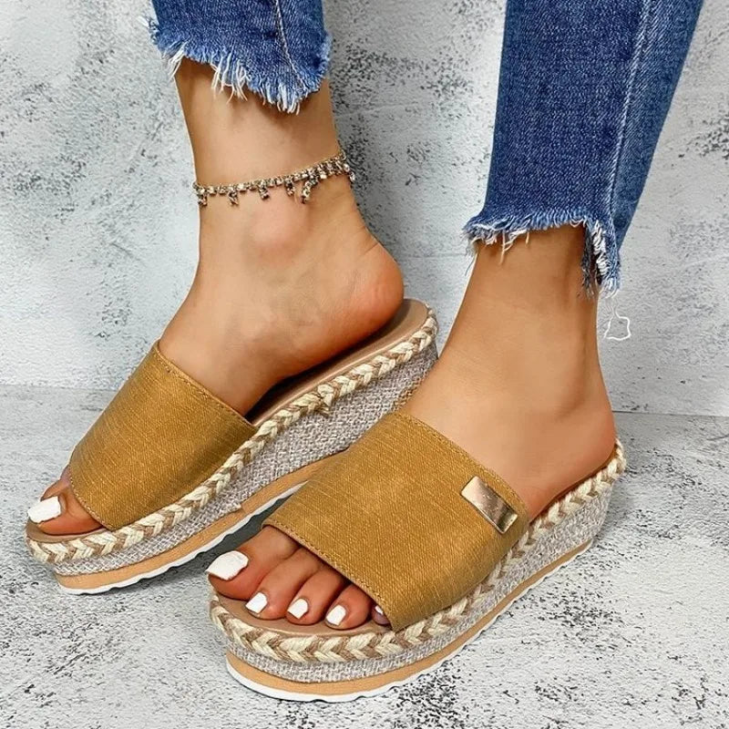 Sandales femme compensées à plateforme – CLEVI Paris