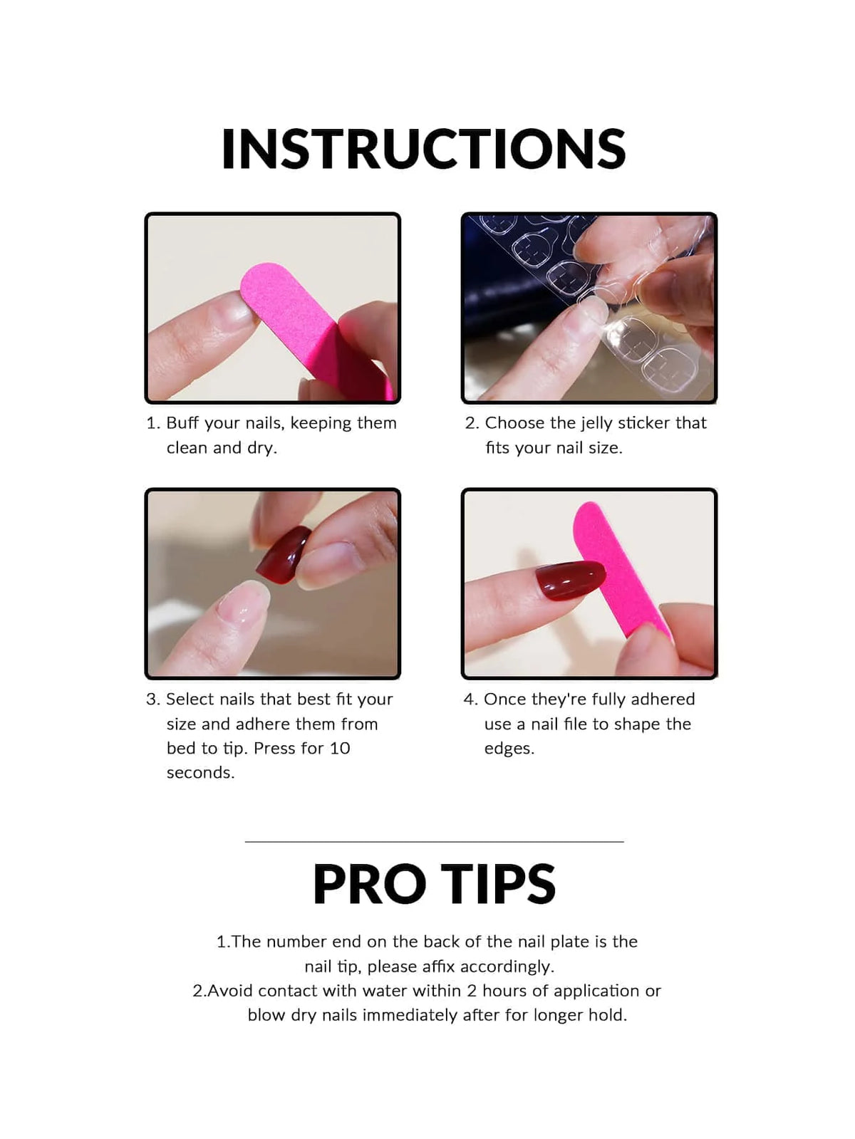 Faux Ongles Press-On Français 48 Pcs Mains & Pieds – CLEVI Paris