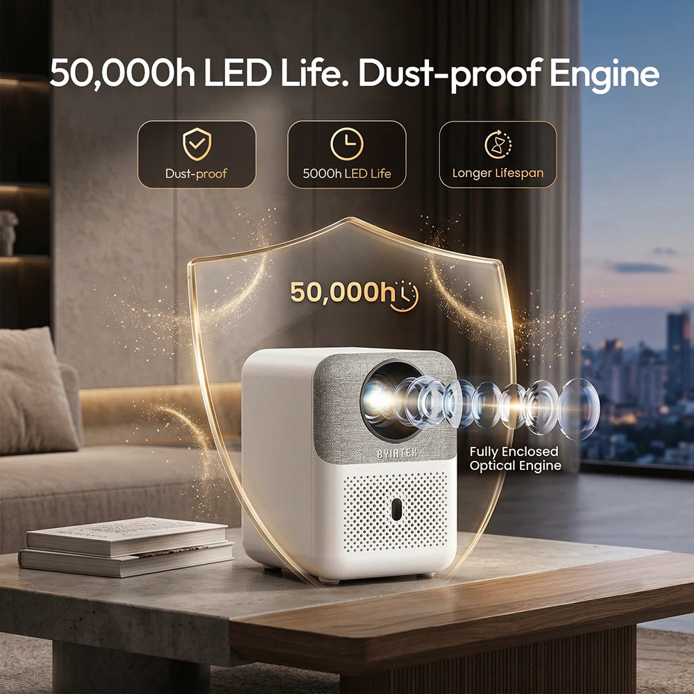 BYINTEK LOVE U4 Projecteur Mini Android 1080P 4K Autofocus WiFi 6 HDR10 Design Tissu – CLEVI Paris