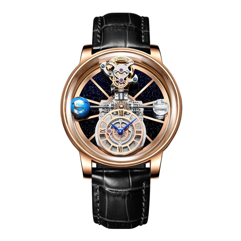 Montre Homme HAEMMER 5015 – Quartz Luxe, Verre Saphir, Bracelet Cuir, Boîtier Acier 45mm