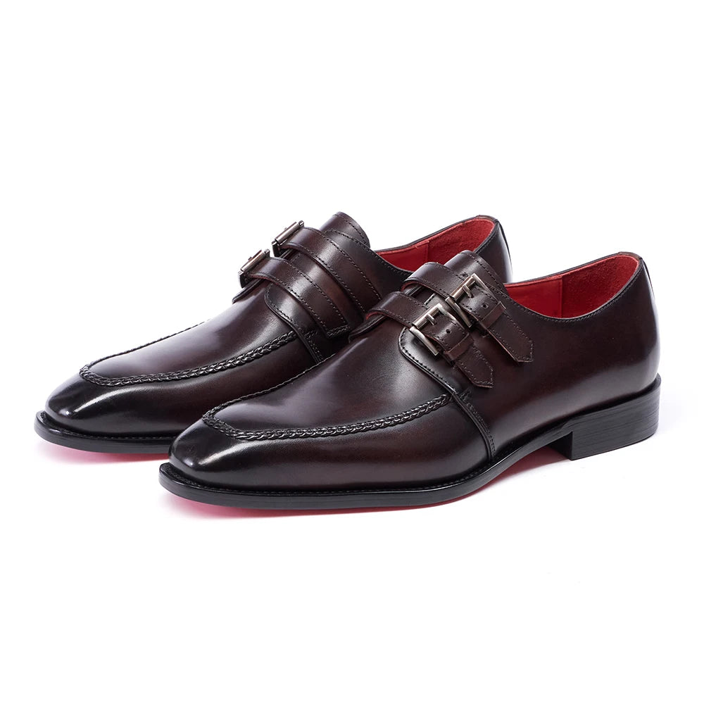 Derby Homme Oxford Brogue Peint à la Main – Cuir de Veau, Bout Pointu – CLEVI Paris