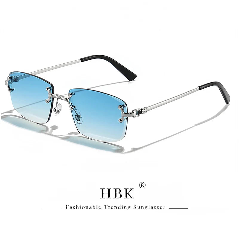 Lunettes de Soleil Carrées Sans Monture Femme HBK – Verres Dégradés UV400 – CLEVI Paris